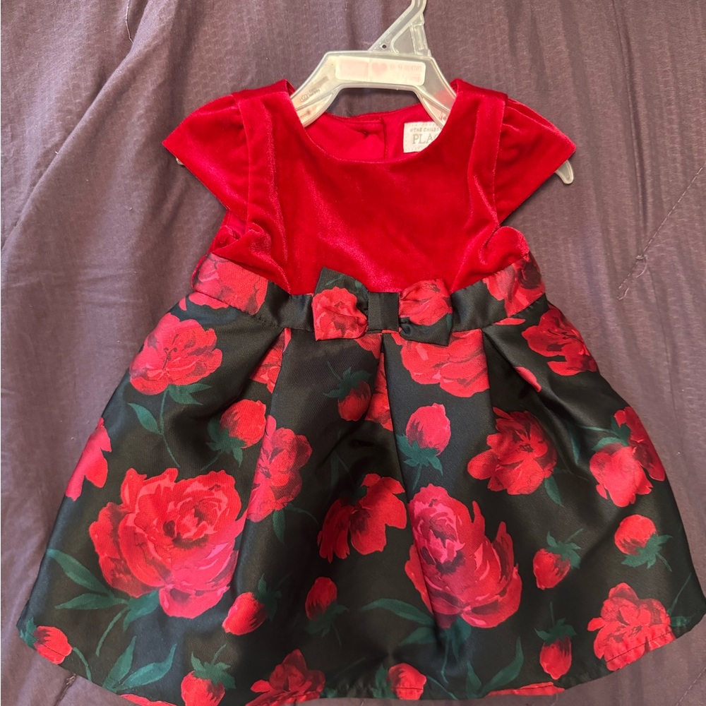 The Children's Place Red and Black Fit and Flare Dress for Weddings
